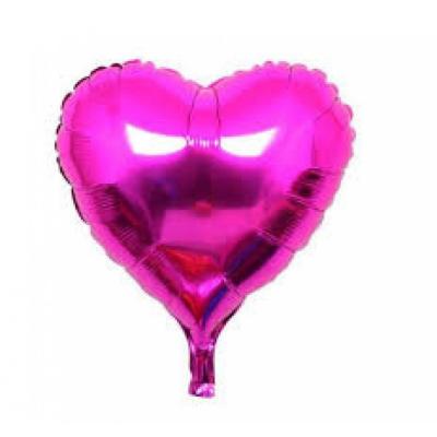 Balão Metalizado Coração Rosa 25cm