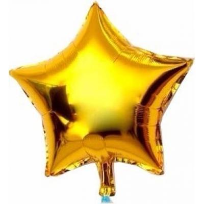 Balão Metalizado Estrela Dourada 25 cm